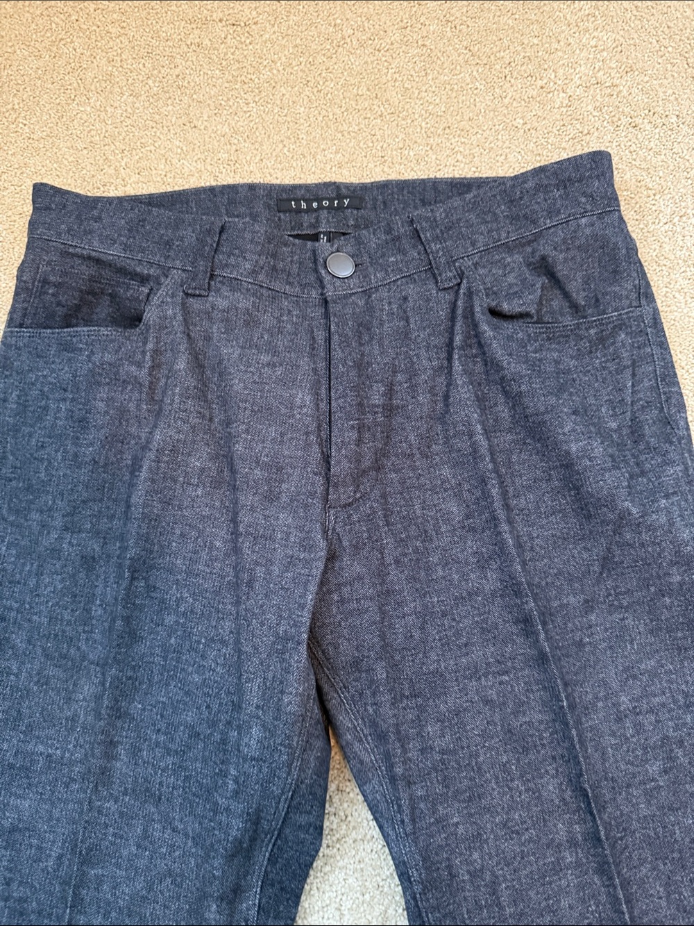 Theory Charcoal Straight-Leg Pants